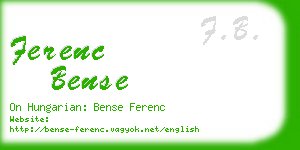 ferenc bense business card